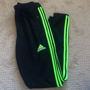 Green & Black Adidas Training Pants